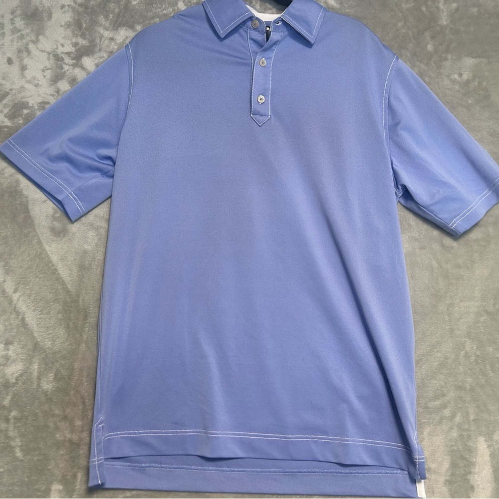 FootJoy Athletic Fit Golf Polo Shirt Men’s Large Periwinkle Purple Preppy